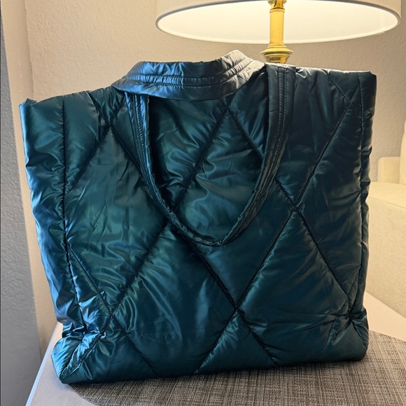 Victoria's Secret Teal Quilted Tote - Picture 5 of 6